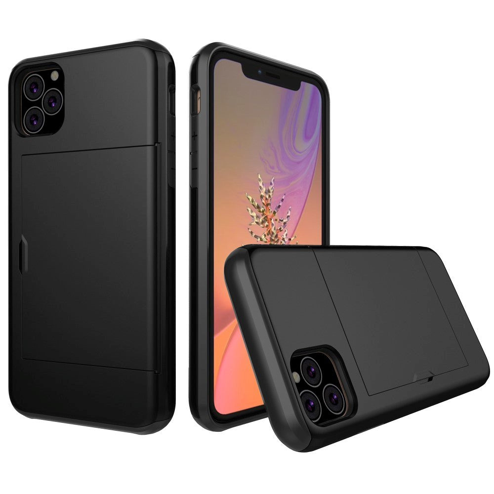 iPhone 11 Hard Plast Deksel m. Kredittkortlomme - Svart