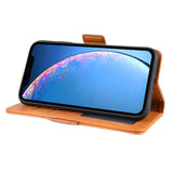 iPhone 11 Skinn Flipdeksel m. Lommebok - Lys Brun