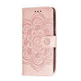 iPhone 11 Skinn Flip Deksel - Mandala Mønster Rose Gull