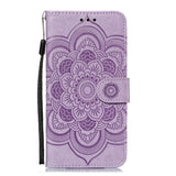 iPhone 11 Skinn Flip Deksel - Mandala Mønster Lilla