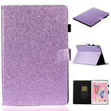 iPad 10.2" (2021 / 2020 / 2019) Glitter Deksel m. Stativfunksjoner & Kortholder - Glitter Purple