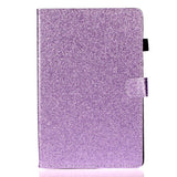 iPad 10.2" (2021 / 2020 / 2019) Glitter Deksel m. Stativfunksjoner & Kortholder - Glitter Purple