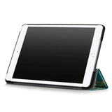 iPad 10.2" (2021 / 2020 / 2019) Skinn Deksel m. Tri-Fold - Hvite Blomster