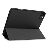 iPad Air 11-10.9" (2026-2020) / Pro 11" (2022-2018) Tri-fold Skinn Deksel m. Stativ & Wake-Up - Svart