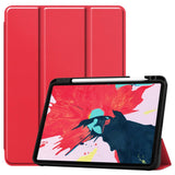 iPad Pro 11" (2022/2021/2020/2018) / iPad Air (2022/2020) Tri-fold Skinn Deksel m. Stativ & Wake-Up - Rød