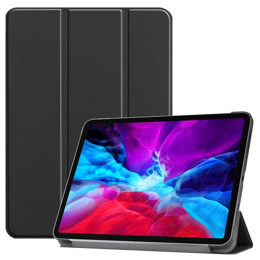 iPad Pro 12.9" (2022-2018) / Air 13" (2026-2024) Skinn Deksel m. Wake-Up & Stativ - Svart