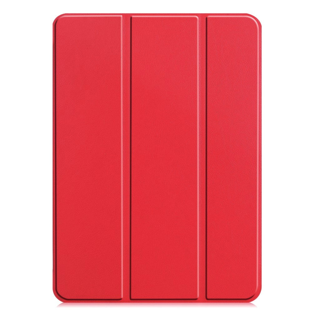 iPad Pro 12.9" (2022-2018) / Air 13" (2026-2024) Skinn Deksel m. Wake-Up & Stativ - Rød