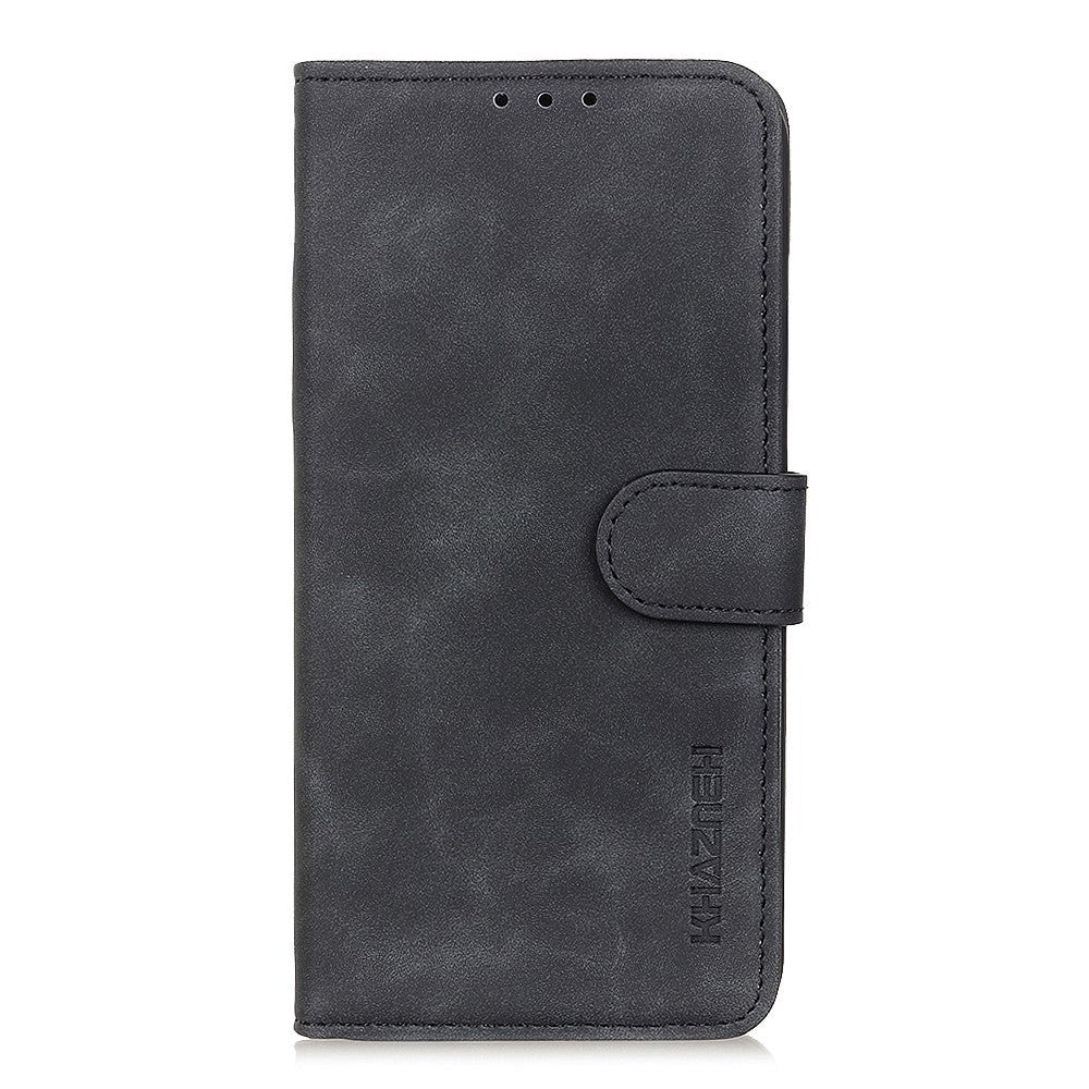 iPhone 12 Pro Max KHAZNEH Retro  PU Skinndeksel  m. Lommebok - Sort