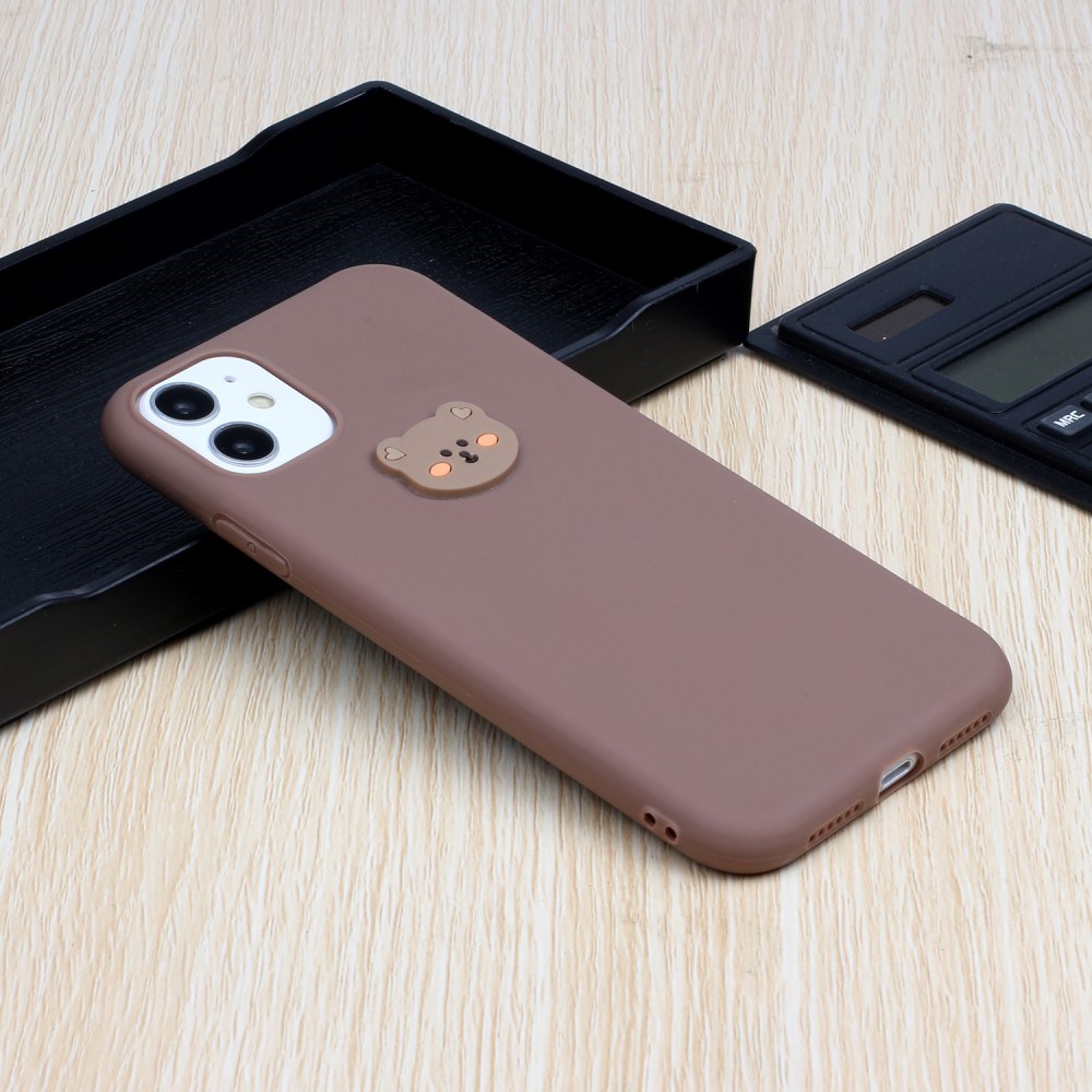 EIDERWOOD iPhone 11 Silikon Deksel med Figur - Brun / Bjørn