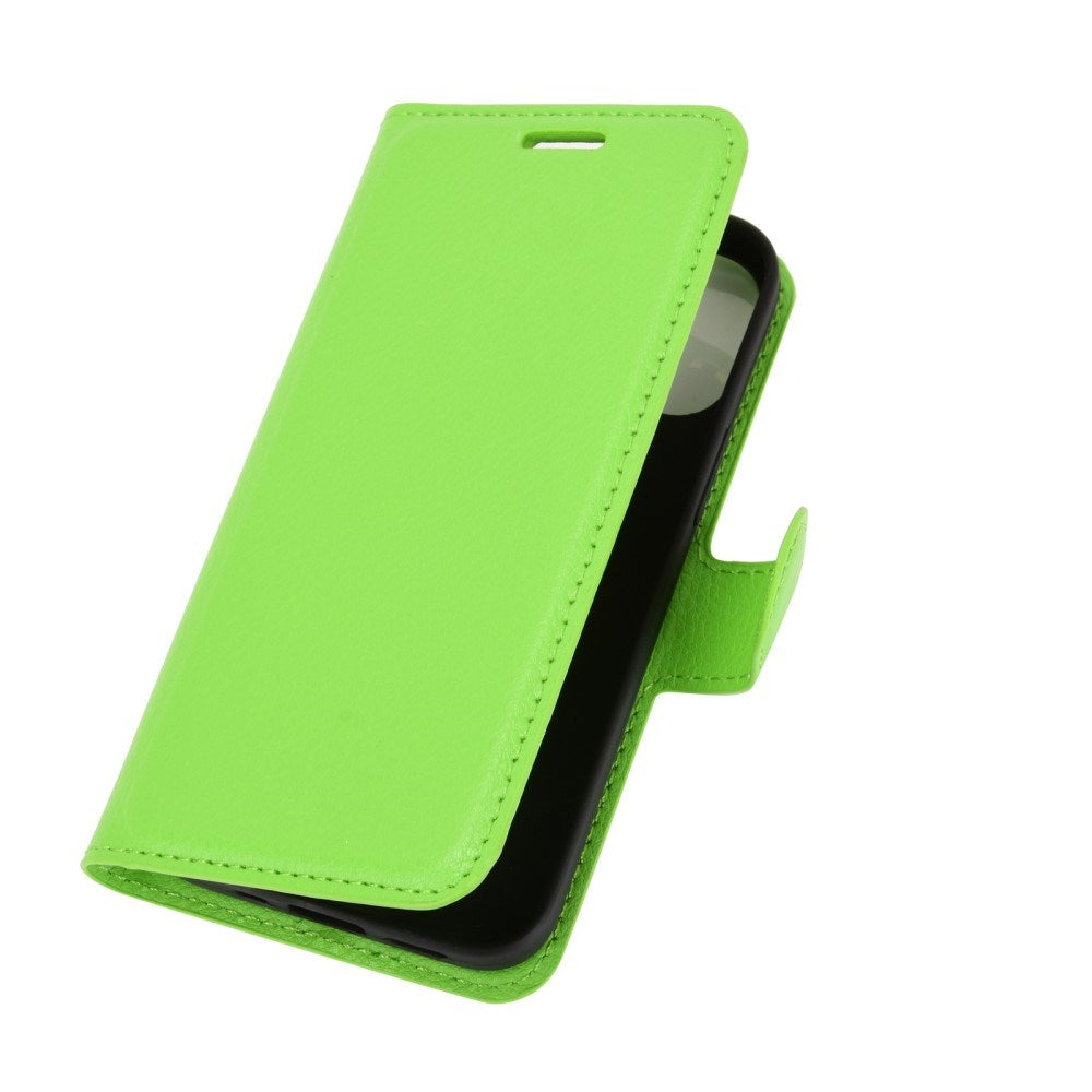 EIDERWOOD iPhone 12 Mini Kunstskinn Flip Deksel m. Kortholder & Ståfunksjon - Grønn