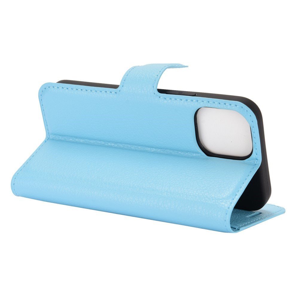 EIDERWOOD iPhone 12 Mini Kunstskinn Flip Deksel m. Kortholder & Ståfunksjon - Blå