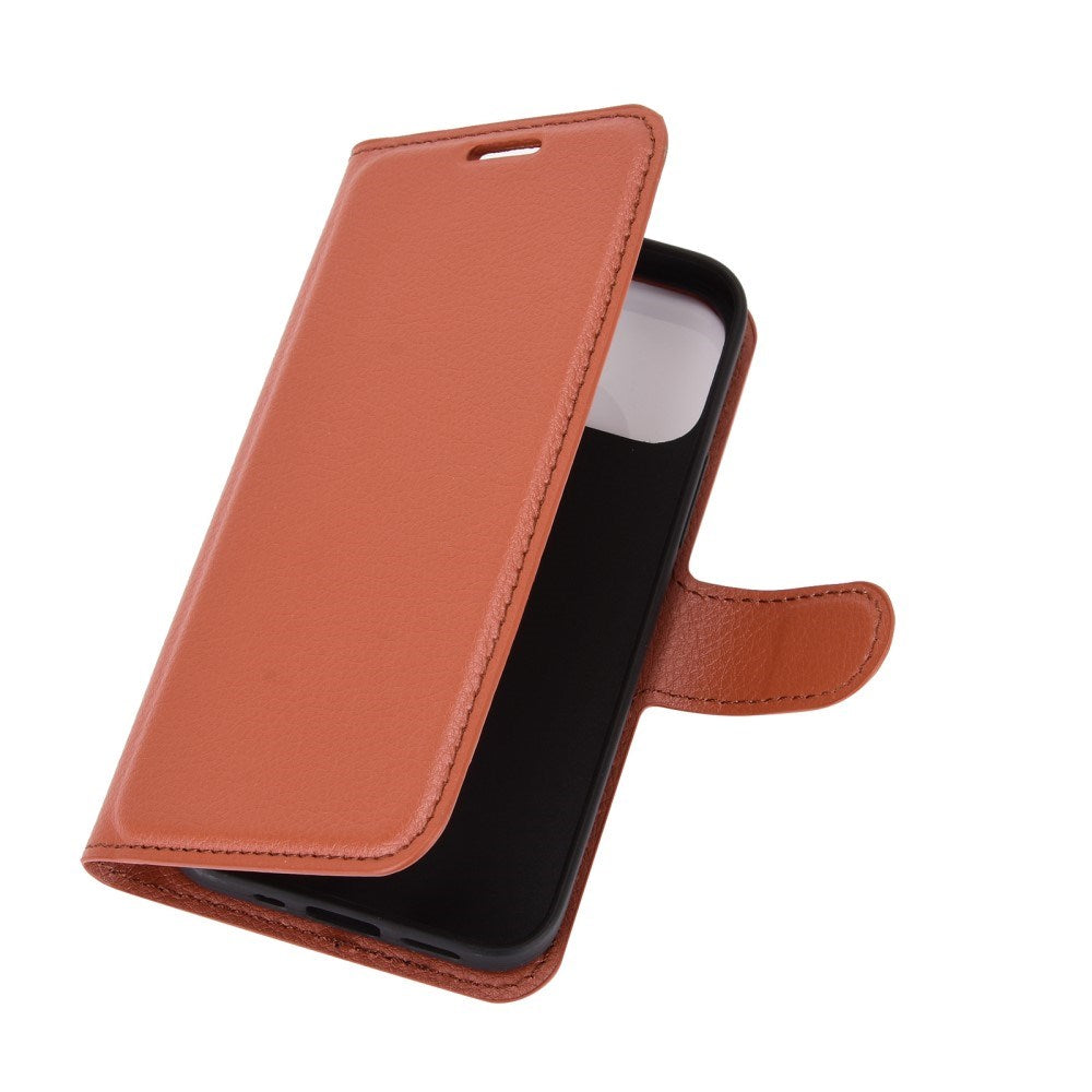EIDERWOOD iPhone 12 Mini Kunstskinn Flip Deksel m. Kortholder & Ståfunksjon - Brun