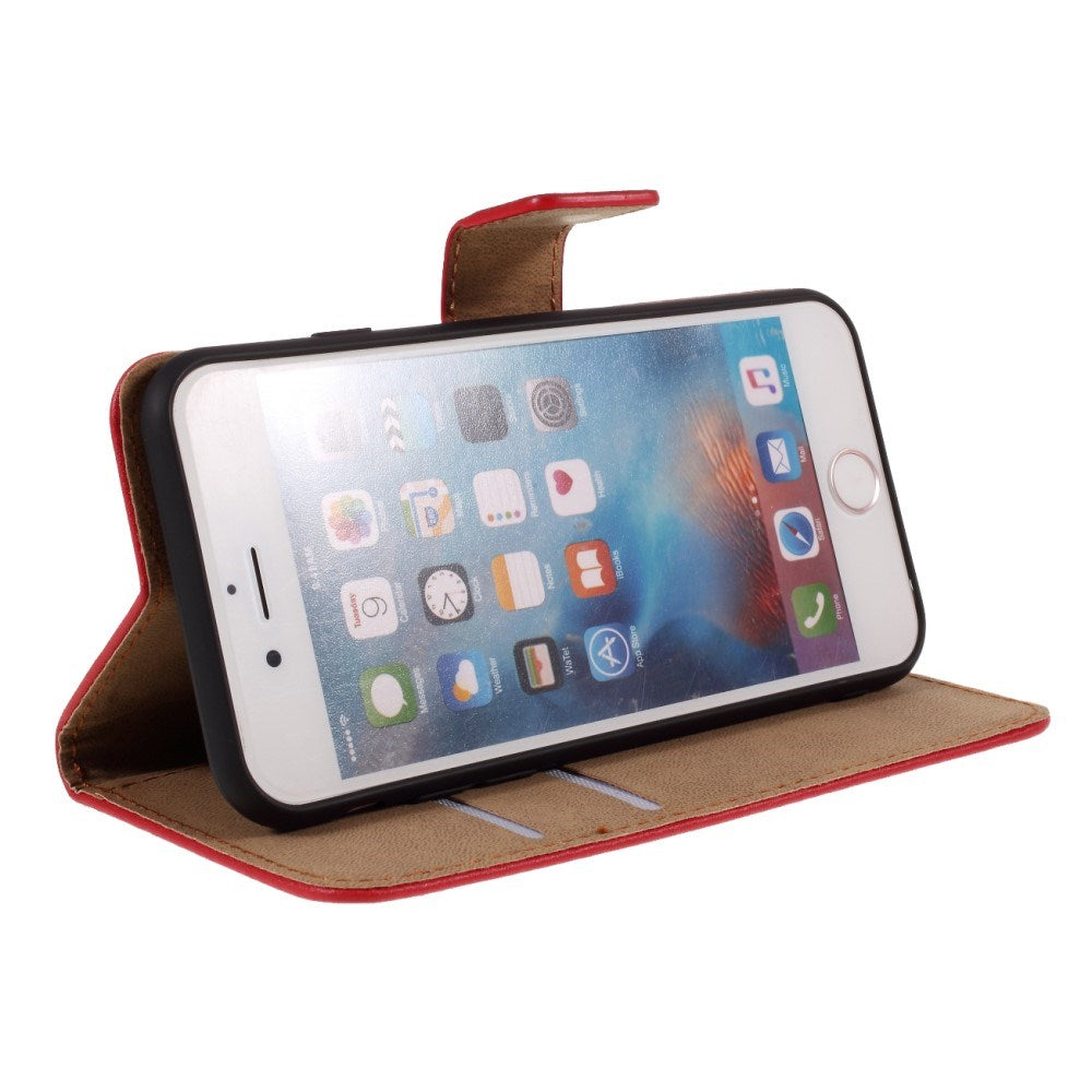 EIDERWOOD iPhone 6 Plus / 6 (s) Plus Kunst Skinn Deksel med Lommebok - Rød