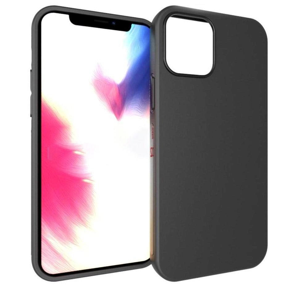 iPhone 12 / 12 Pro Mat Fleksibel Bakdeksel - Svart