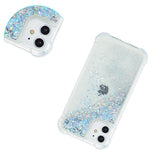 iPhone 12 / 12 Pro Plastikkdeksel m. Glitter - Gjennomsiktig / Sølv