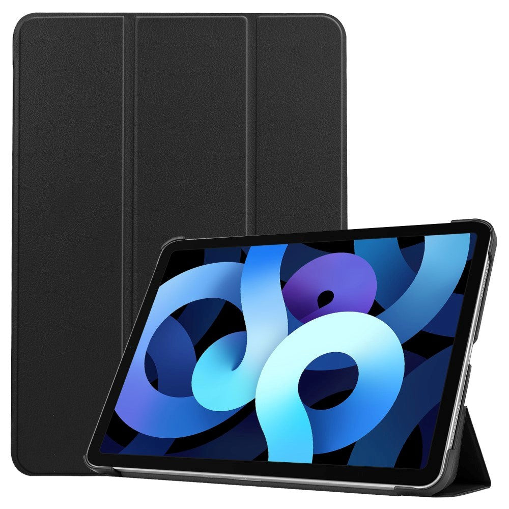 EIDERWOOD iPad Air 11-10.9" (2026-2020) Tri-fold Skinn Flip Deksel med Stylus Pen Holder - Svart