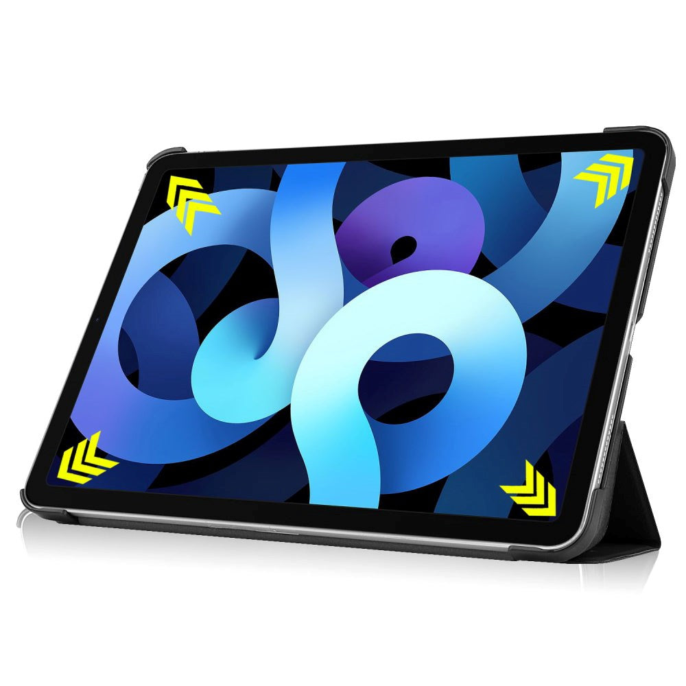 EIDERWOOD iPad Air 11-10.9" (2026-2020) Tri-fold Skinn Flip Deksel med Stylus Pen Holder - Svart