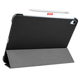 EIDERWOOD iPad Air 11-10.9" (2026-2020) Tri-fold Skinn Flip Deksel med Stylus Pen Holder - Svart
