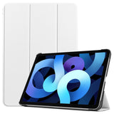 EIDERWOOD iPad Air 11-10.9" (2026-2020) Tri-fold Skinn Flip Deksel med Stylus Pen Holder - Hvit