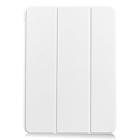 EIDERWOOD iPad Air 11-10.9" (2026-2020) Tri-fold Skinn Flip Deksel med Stylus Pen Holder - Hvit