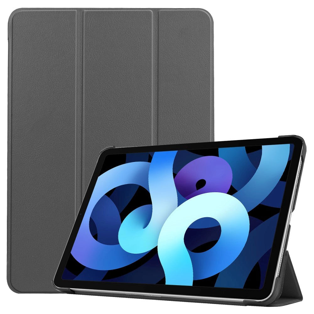 EIDERWOOD iPad Air 11-10.9" (2026-2020) Tri-fold Skinn Flip Deksel med Stylus Pen Holder - Grå