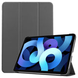 EIDERWOOD iPad Air 11-10.9" (2026-2020) Tri-fold Skinn Flip Deksel med Stylus Pen Holder - Grå