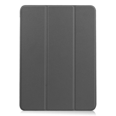 EIDERWOOD iPad Air 11-10.9" (2026-2020) Tri-fold Skinn Flip Deksel med Stylus Pen Holder - Grå