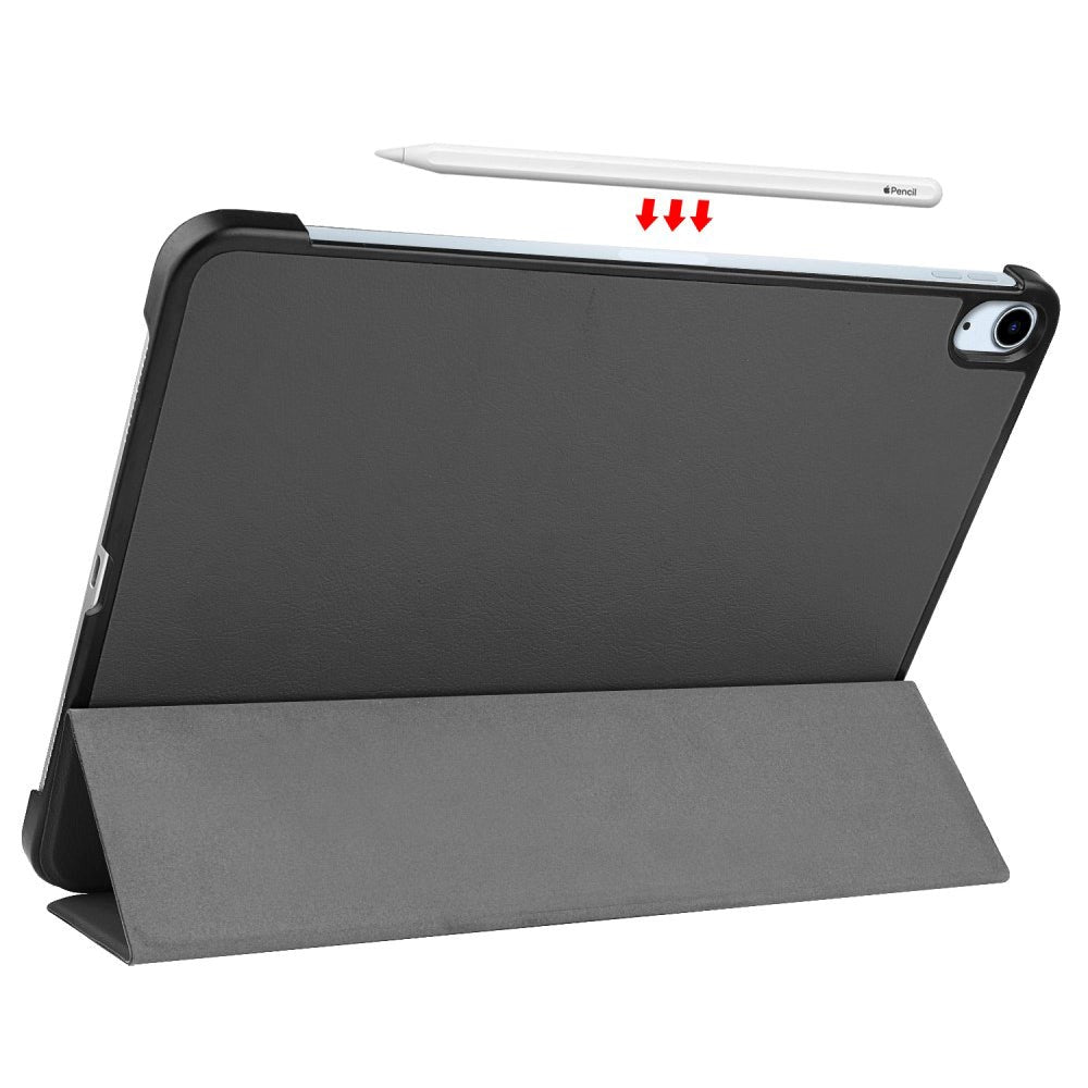 EIDERWOOD iPad Air 11-10.9" (2026-2020) Tri-fold Skinn Flip Deksel med Stylus Pen Holder - Grå