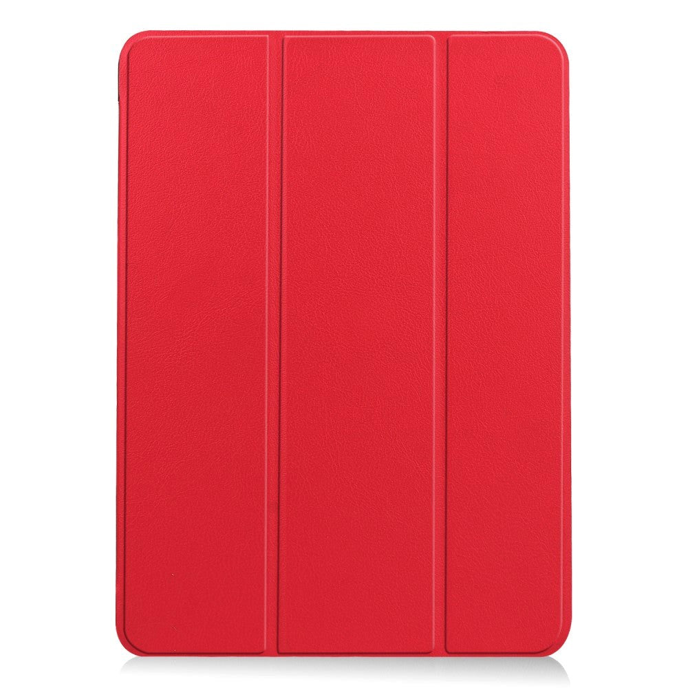 EIDERWOOD iPad Air 11-10.9" (2026-2020) Tri-fold Skinn Flip Deksel med Stylus Pen Holder - Rød