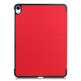 EIDERWOOD iPad Air 11-10.9" (2026-2020) Tri-fold Skinn Flip Deksel med Stylus Pen Holder - Rød