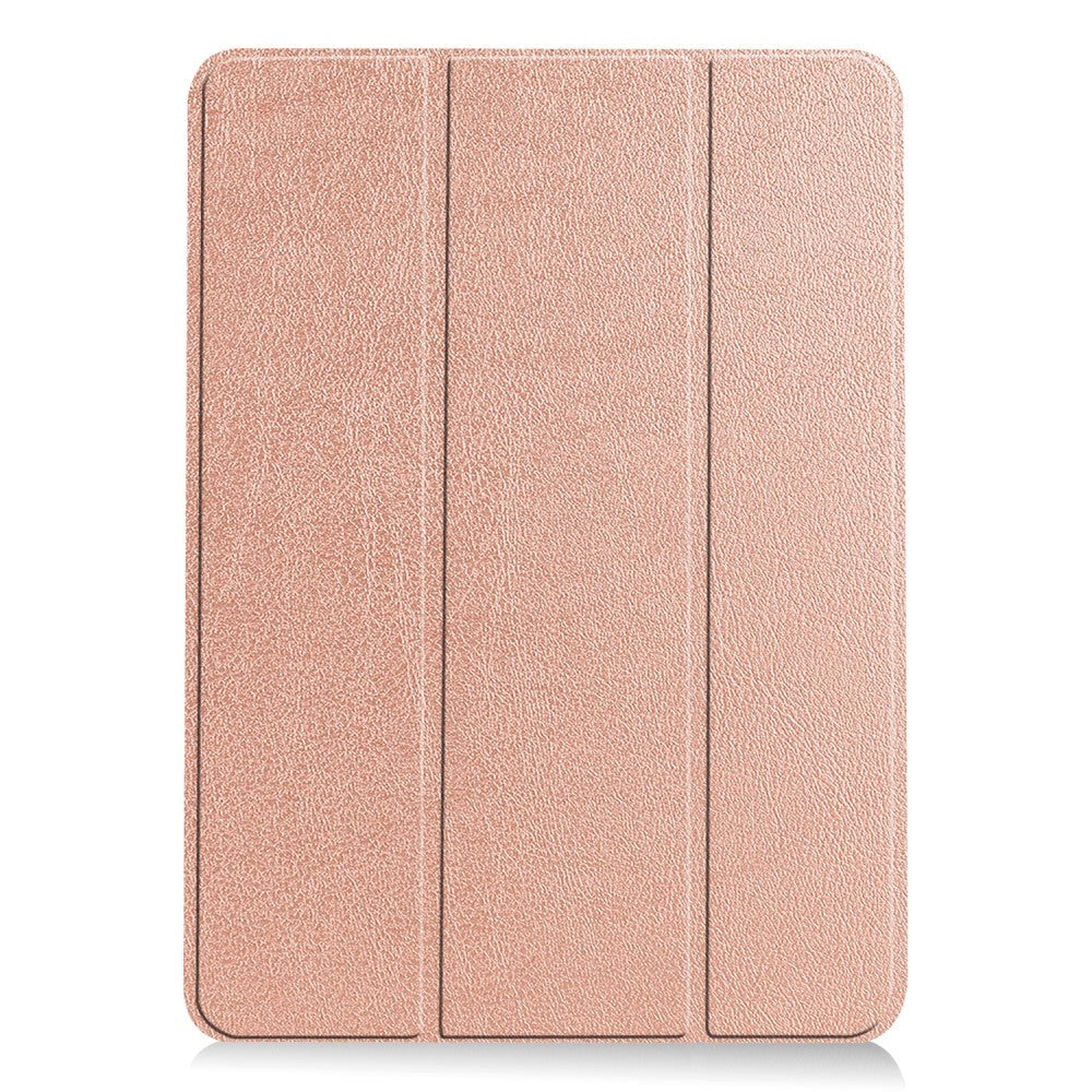 EIDERWOOD iPad Air 11-10.9" (2026-2020) Tri-fold Skinn Flip Deksel med Stylus Pen Holder - Rose Gold