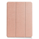 EIDERWOOD iPad Air 11-10.9" (2026-2020) Tri-fold Skinn Flip Deksel med Stylus Pen Holder - Rose Gold