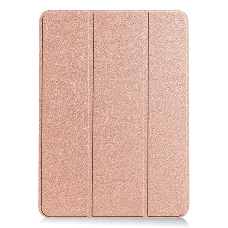 EIDERWOOD iPad Air 11-10.9" (2026-2020) Tri-fold Skinn Flip Deksel med Stylus Pen Holder - Rose Gold