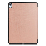 EIDERWOOD iPad Air 11-10.9" (2026-2020) Tri-fold Skinn Flip Deksel med Stylus Pen Holder - Rose Gold