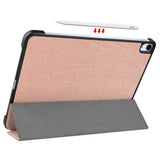 EIDERWOOD iPad Air 11-10.9" (2026-2020) Tri-fold Skinn Flip Deksel med Stylus Pen Holder - Rose Gold