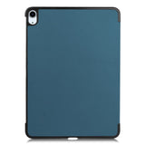 EIDERWOOD iPad Air 11-10.9" (2026-2020) Tri-fold Skinn Flip Deksel med Stylus Pen Holder - Blå/Grøn