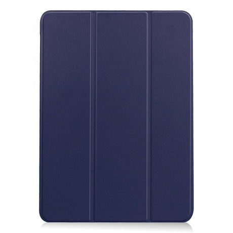 EIDERWOOD iPad Air 11-10.9" (2026-2020) Tri-fold Skinn Flip Deksel med Stylus Pen Holder - Mørke Blå