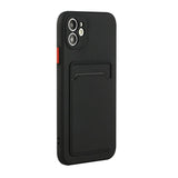 EIDERWOOD iPhone 12 Mini Fleksibelt Plast Deksel m. Kortholder - Svart