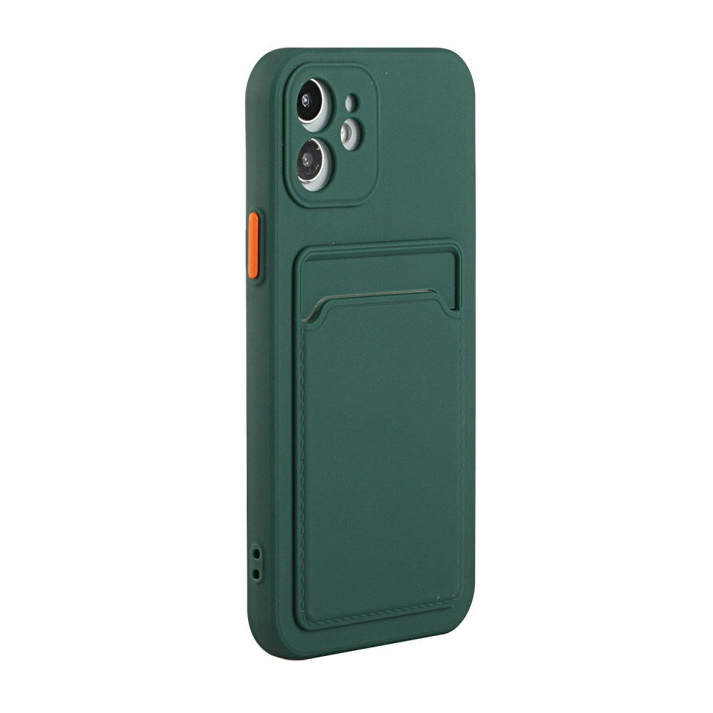 EIDERWOOD iPhone 12 Mini Fleksibelt Plast Deksel m. Kortholder - Grønn