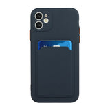 EIDERWOOD iPhone 12 Mini Fleksibelt Plast Deksel m. Kortholder - Mørk Blå