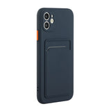 EIDERWOOD iPhone 12 Mini Fleksibelt Plast Deksel m. Kortholder - Mørk Blå