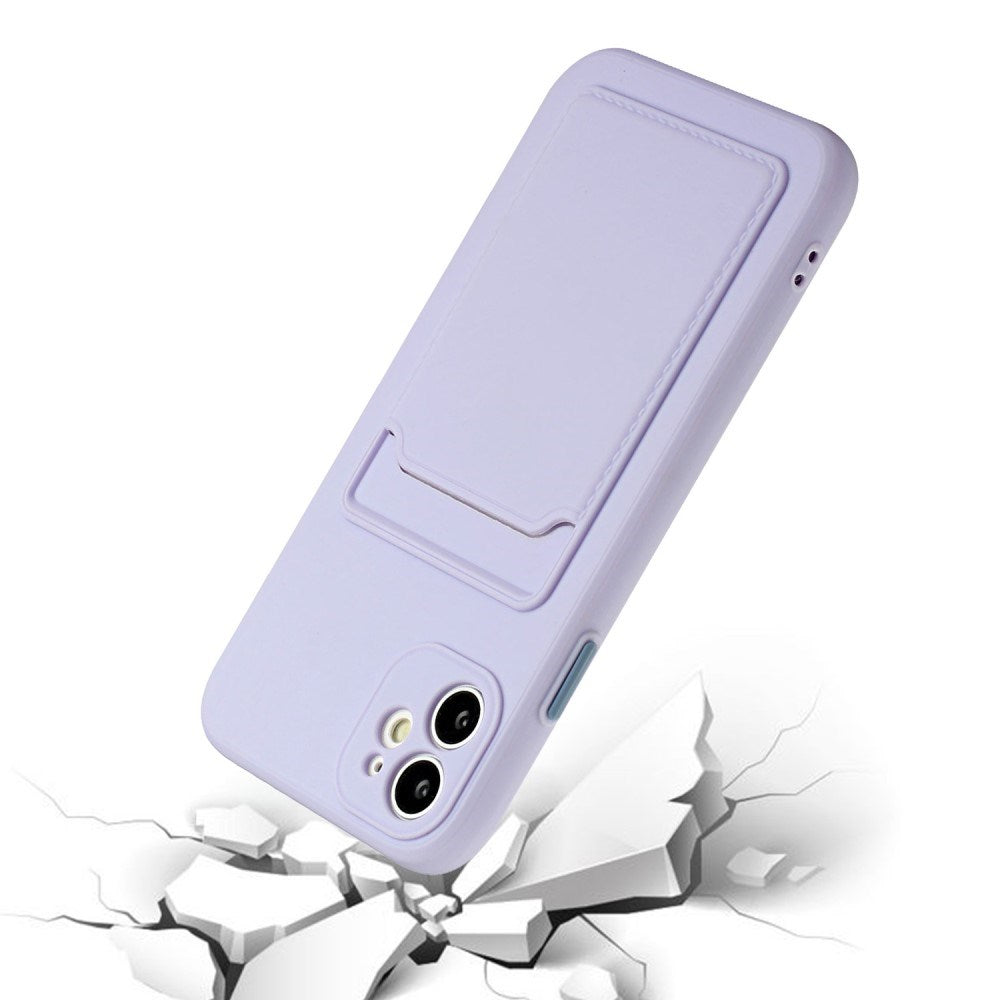 EIDERWOOD iPhone 12 Mini Fleksibelt Plast Deksel m. Kortholder - Lilla