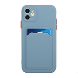 EIDERWOOD iPhone 12 Mini Fleksibelt Plast Deksel m. Kortholder - Blå