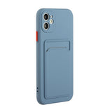 EIDERWOOD iPhone 12 Mini Fleksibelt Plast Deksel m. Kortholder - Blå
