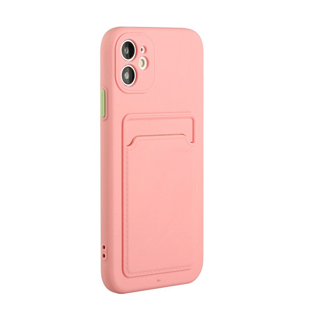 EIDERWOOD iPhone 12 Mini Fleksibelt Plast Deksel m. Kortholder - Rosa
