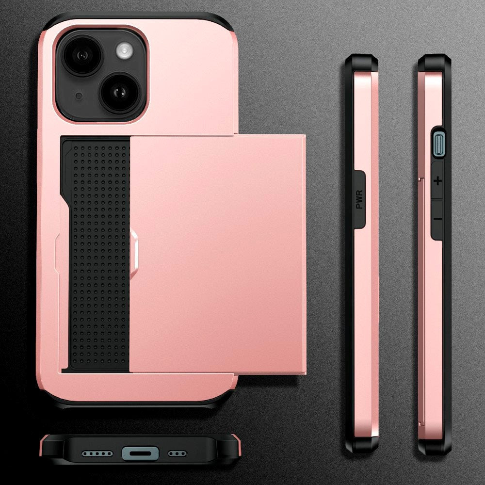 iPhone 13 Drop Proof Deksel m. Lommebok - Mørkegrønn