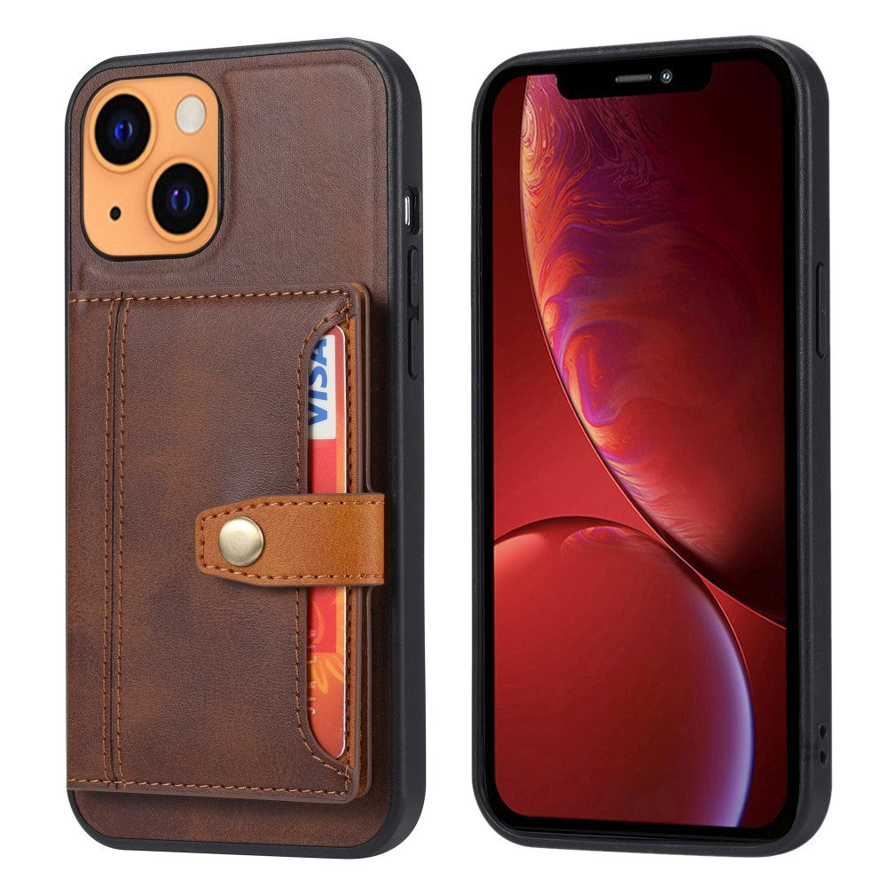 iPhone 13 Hybrid Bakdeksel Med Kortholder - Brun