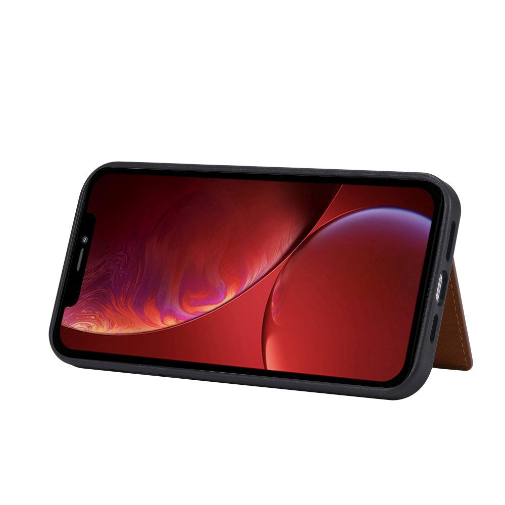 iPhone 13 Hybrid Bakdeksel Med Kortholder - Brun
