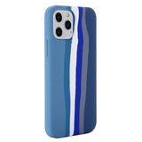 iPhone 13 Pro Fleksibelt Silikon Bakdeksel - Regnbue - Blå