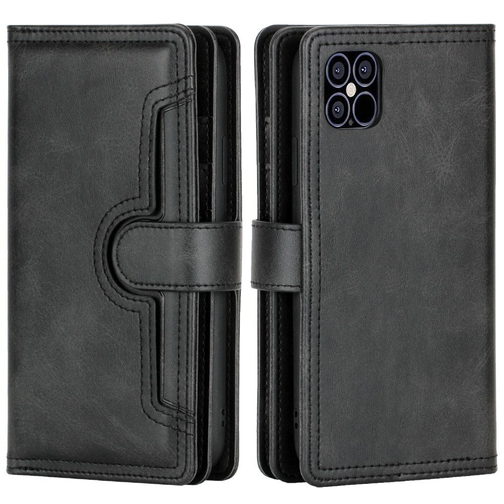 EIDERWOOD iPhone 13 Mini Flip Deksel med Kortholder & Stropp – Svart